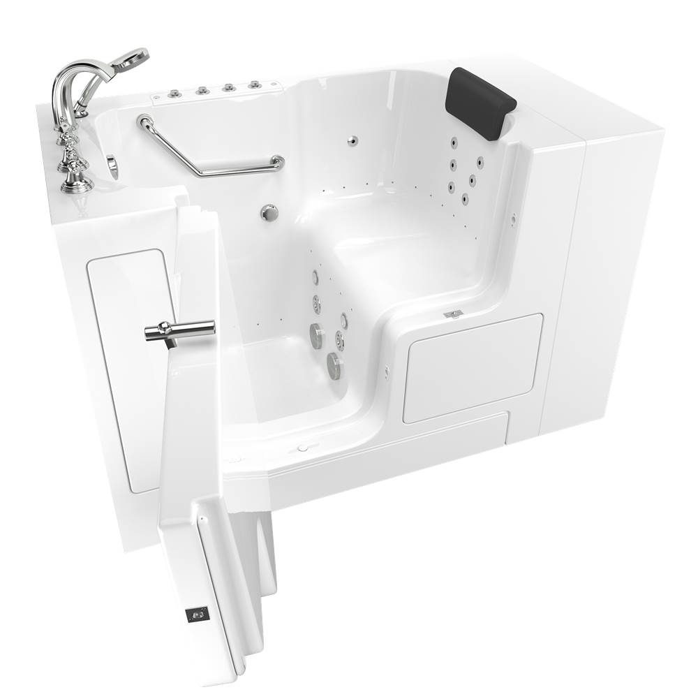 American Standard Gelcoat Premium Series 32 x 52 -Inch Walk-in Tub With Combination Air Spa and Whirlpool Systems - Left-Hand Drain With Faucet