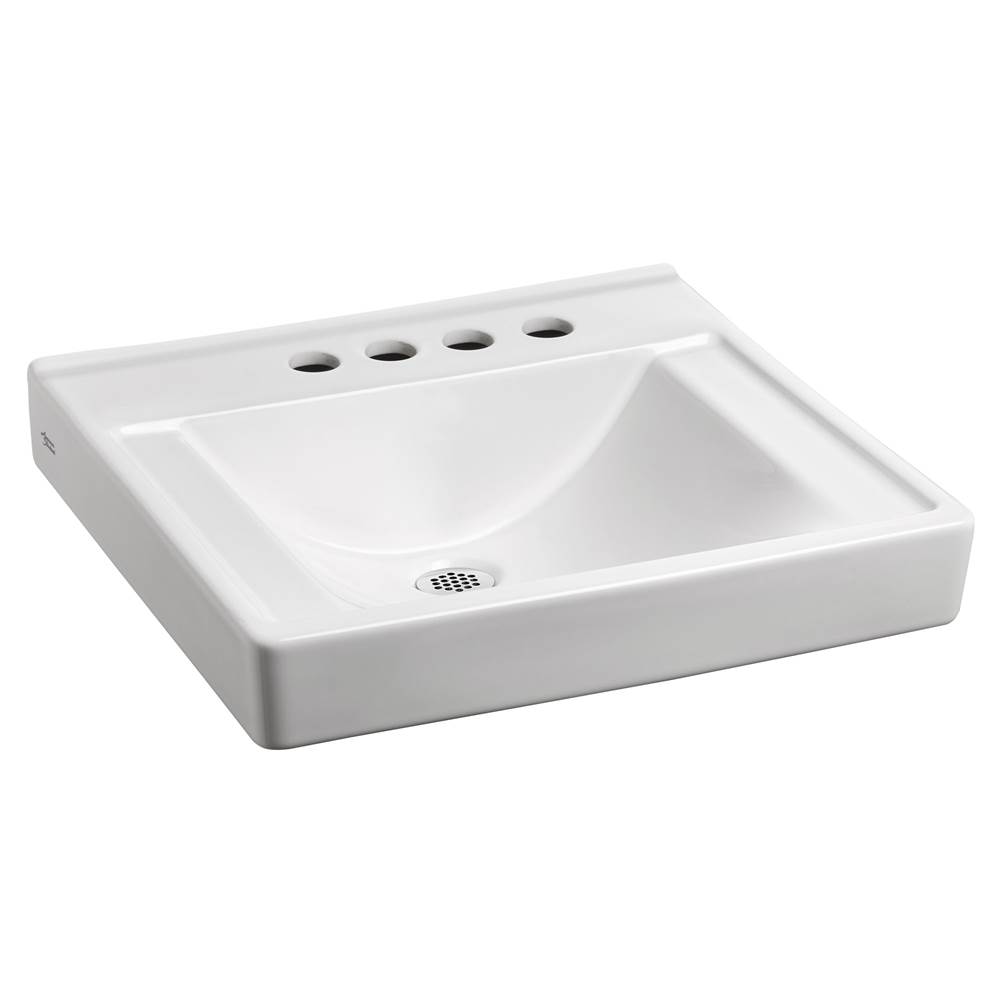 American Standard Decorum® Wall-Hung EverClean® Sink Less Overflow With 4-Inch Centerset and Extra Right-Hand Hole