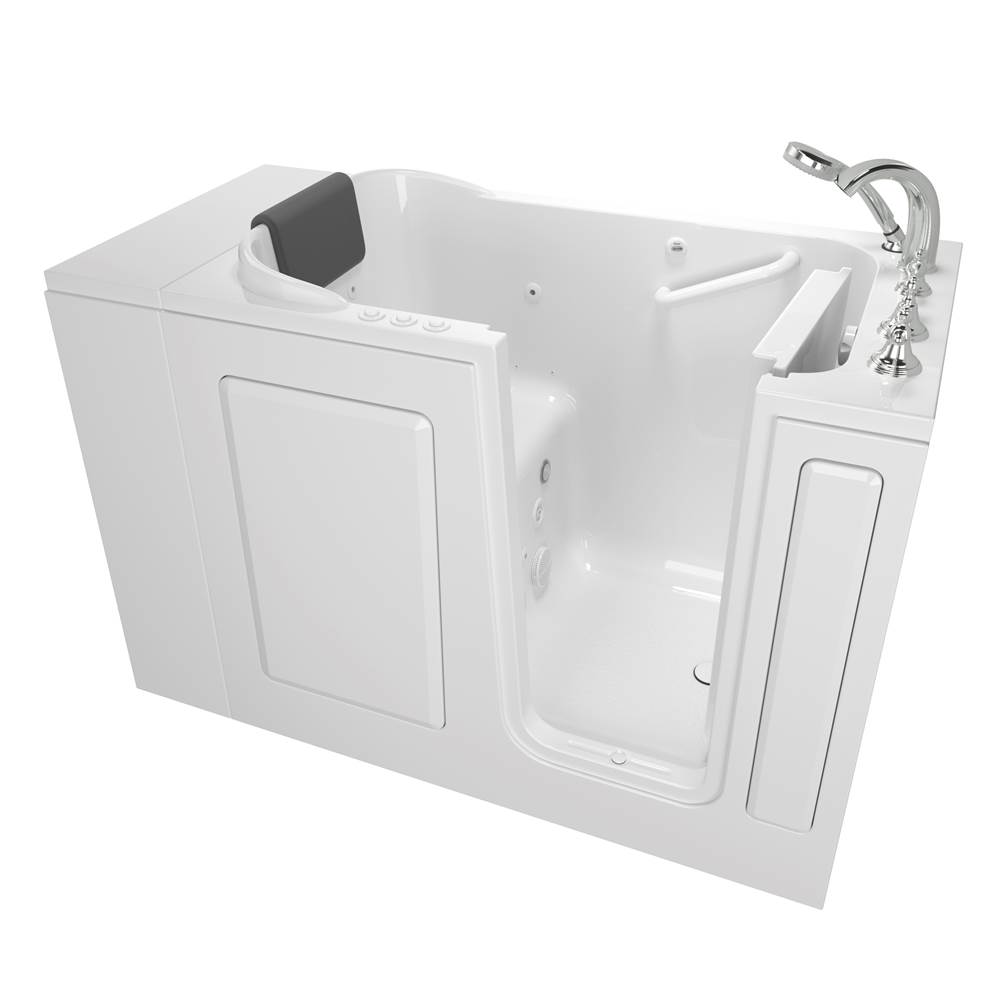American Standard Gelcoat Premium Series 28 x 48-Inch Walk-in Tub With Combination Air Spa and Whirlpool Systems - Right-Hand Drain With Faucet