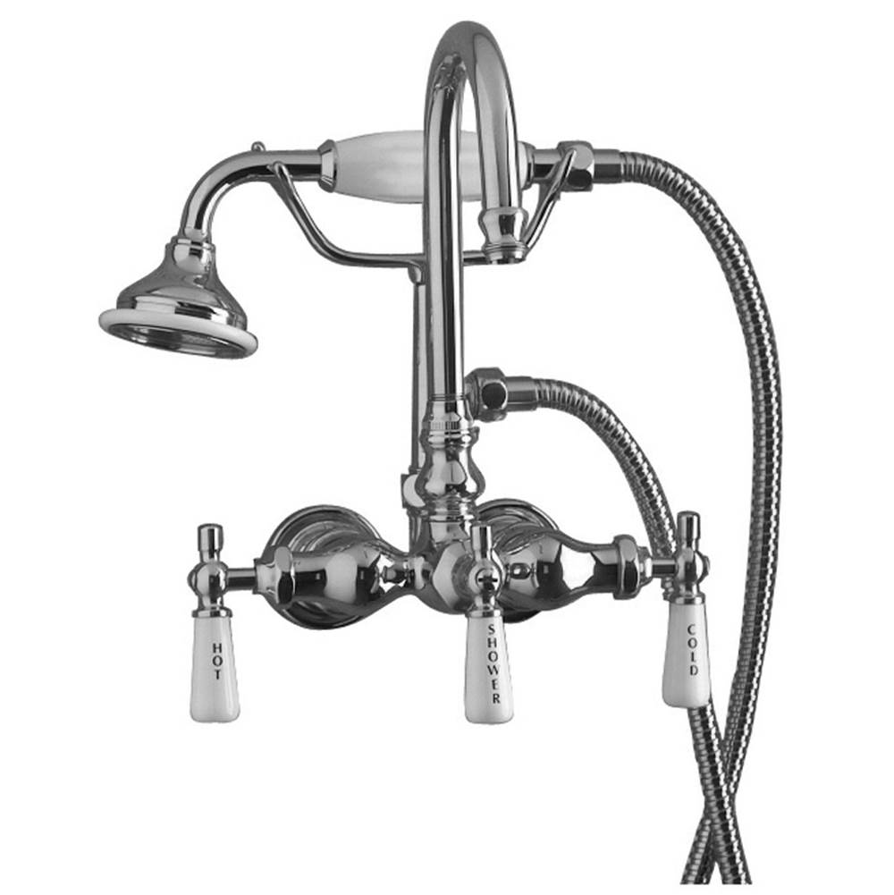 Barclay Hand Shower Faucet w/Code Spout, Porc Hdles, Pol Chrome