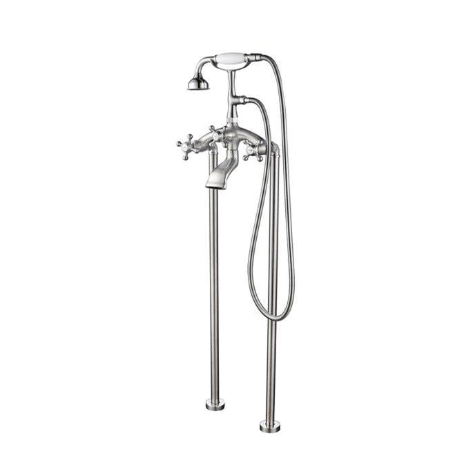 Barclay Freestanding Tub Faucet W/HandShower, 8'' Curved Body,BN