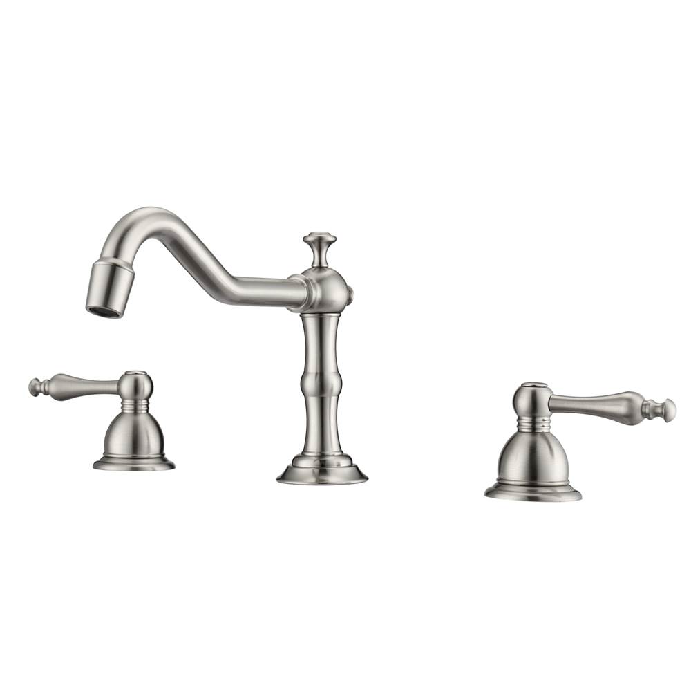 Barclay Roma 8''cc Lav Faucet, withHoses, Metal Lever Handles, BN