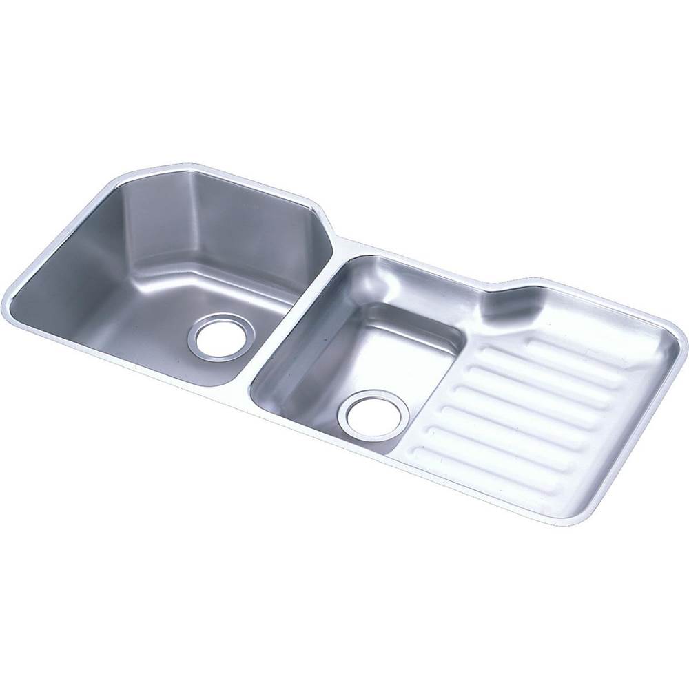 Elkay Lustertone Classic Stainless Steel, 41-1/2'' x 20-1/2'' x 9-1/2'', 40/60 Double Bowl Undermount Sink
