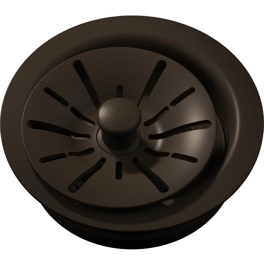 Elkay Quartz Perfect Drain 3-1/2'' Polymer Disposer Flange with Removable Basket Strainer and Rubber Stopper Mocha