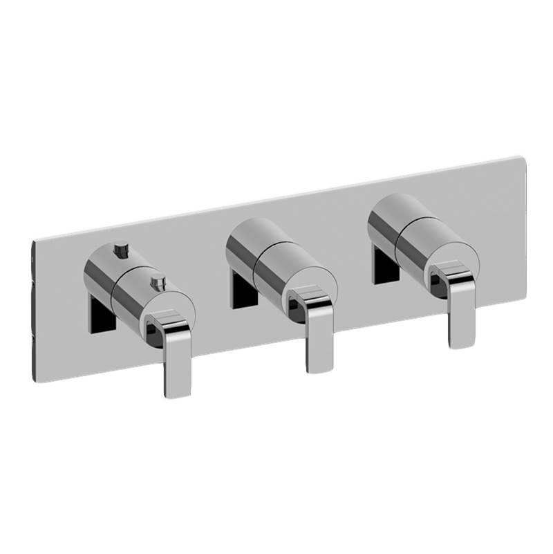 Graff M-Series Square Thermostatic 3-Hole Trim Plate w/Immersion Handle (Horizontal Installation)