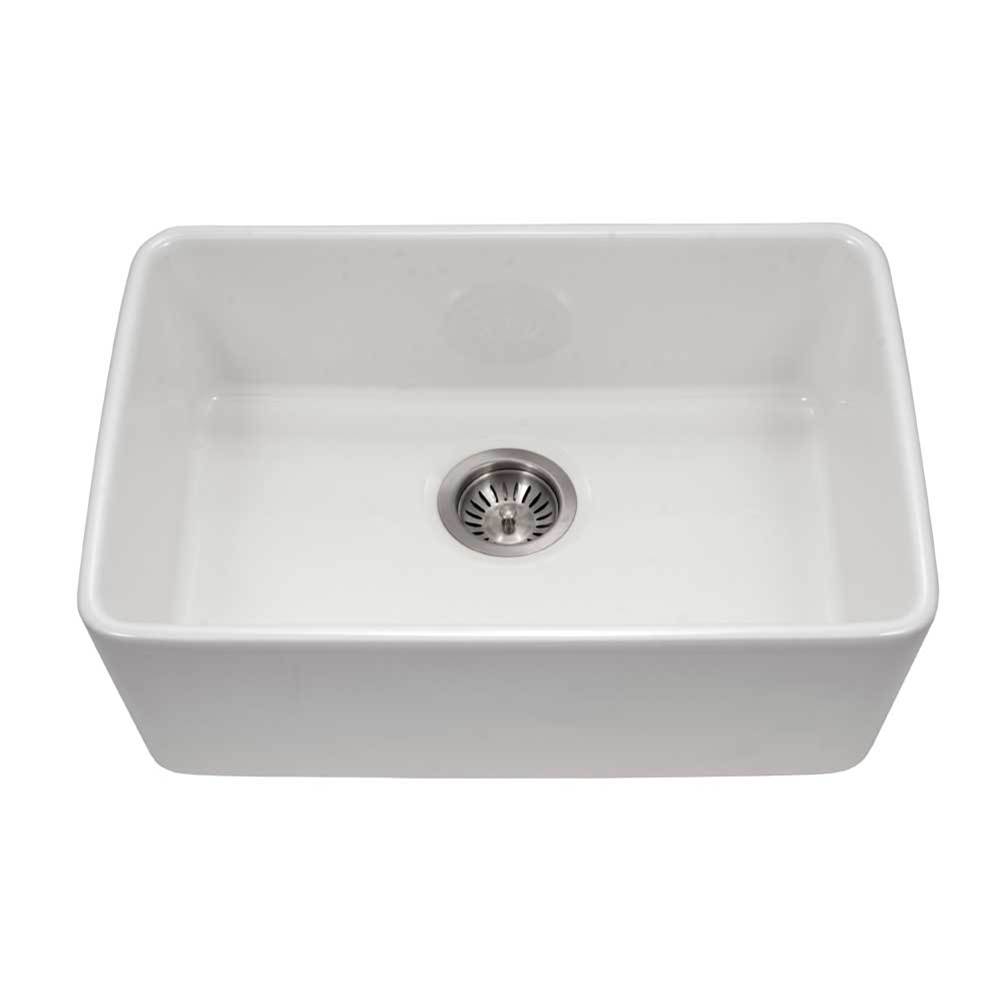 Hamat Undermount Fireclay Single Bowl Kitchen Sink, White