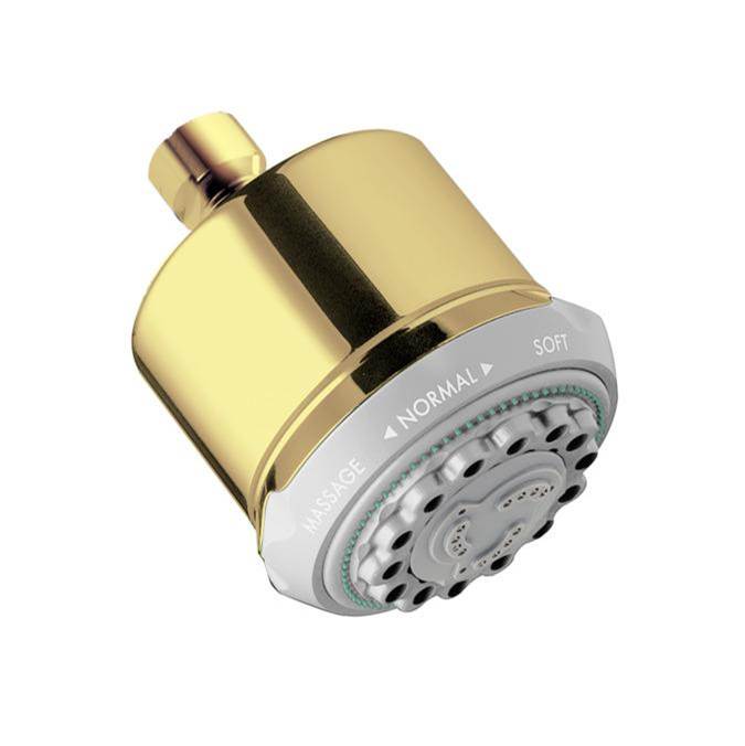 Hansgrohe Clubmaster Showerhead 3-Jet, 2.5 Gpm In Polished Brass