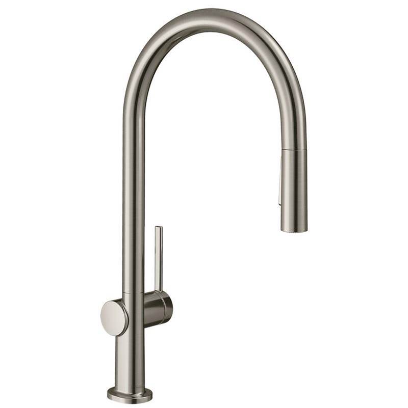 Hansgrohe Talis N HighArc Kitchen Faucet, O-Style 2-Spray Pull-Down, 1.5 GPM in Steel Optic