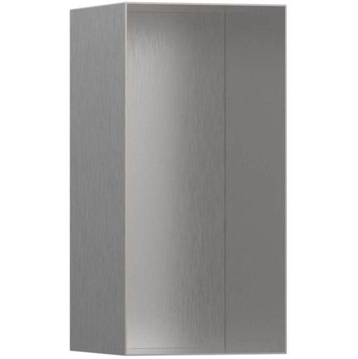 Hansgrohe XtraStoris Minimalistic Wall Niche Frameless 12''x 6''x 5.5''  in Brushed Stainless Steel