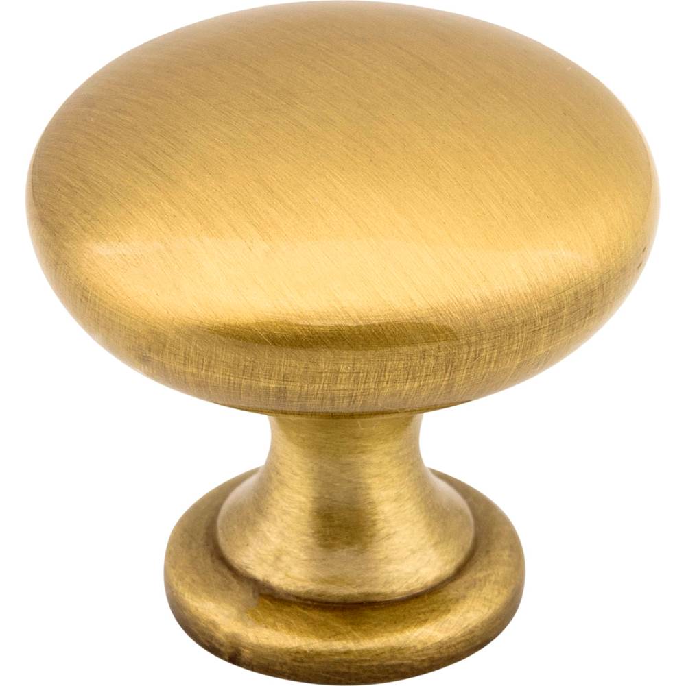 Hardware Resources 1-3/16'' Diameter Satin Brass Madison Cabinet Mushroom Knob