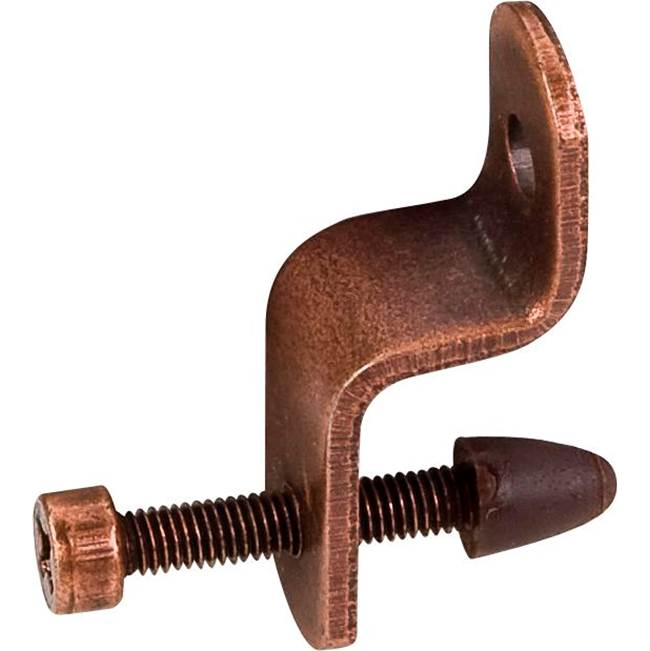 Hardware Resources 1-1/8'' Height Antique Copper Glass Retainer Clip with 3/4'' Adjustment Screw