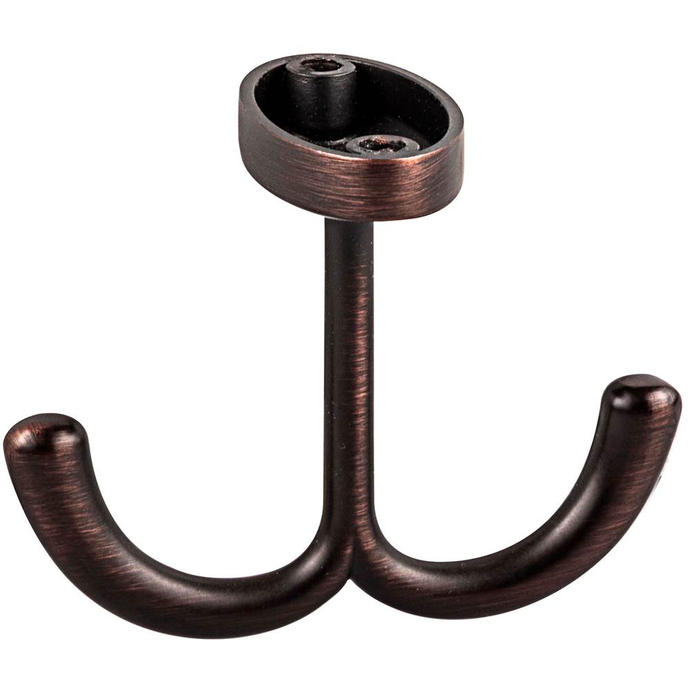 Hardware Resources 1-9/16'' Brushed Oil Rubbed Bronze Double Prong Ceiling Mounted Hook