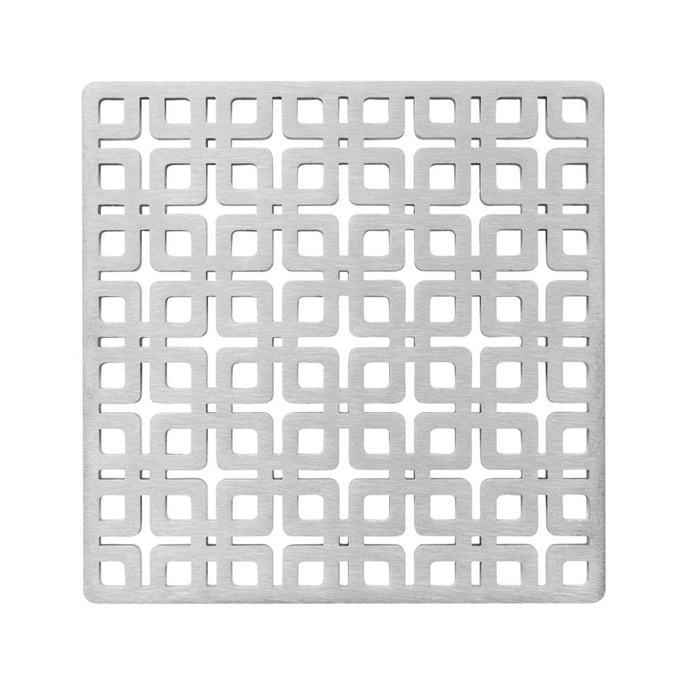 Infinity Drain 5'' x 5'' Link Pattern Decorative Plate for K 5, KD 5, KDB 5 in Satin Stainless