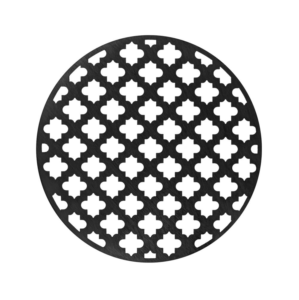 Infinity Drain 5'' Round Moor Pattern Decorative Plate for RM 5, RMD 5, RMDB 5 in Matte Black