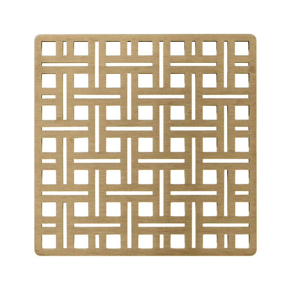 Infinity Drain 5'' x 5'' Weave Pattern Decorative Plate for V 5, VD 5, VDB 5 in Satin Bronze