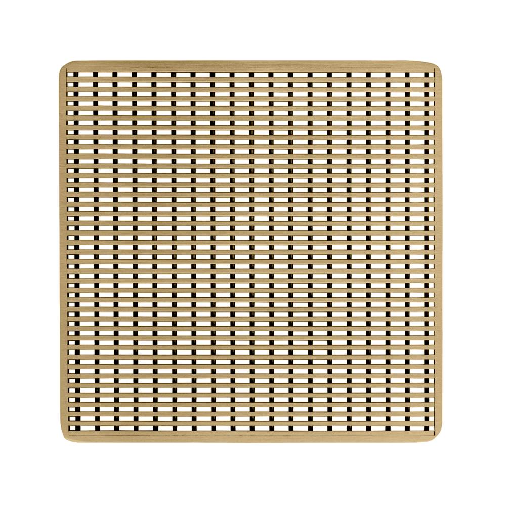 Infinity Drain 5'' x 5'' Wedge Wire Pattern Decorative Plate for W 5, WD 5, WDB 5 in Satin Bronze