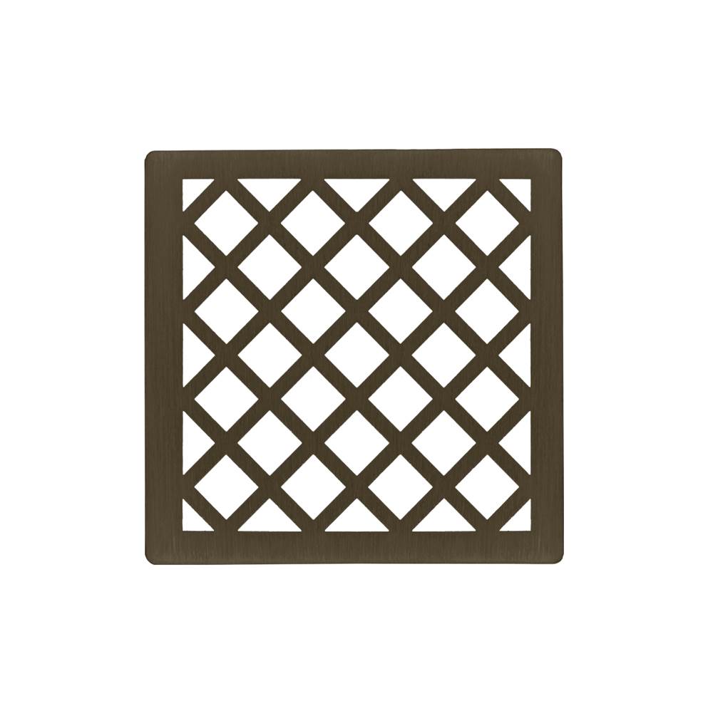 Infinity Drain 4'' x 4'' Criss-Cross Pattern Decorative Plate for X 4, XD 4, XDB 4 in Oil Rubbed Bronze