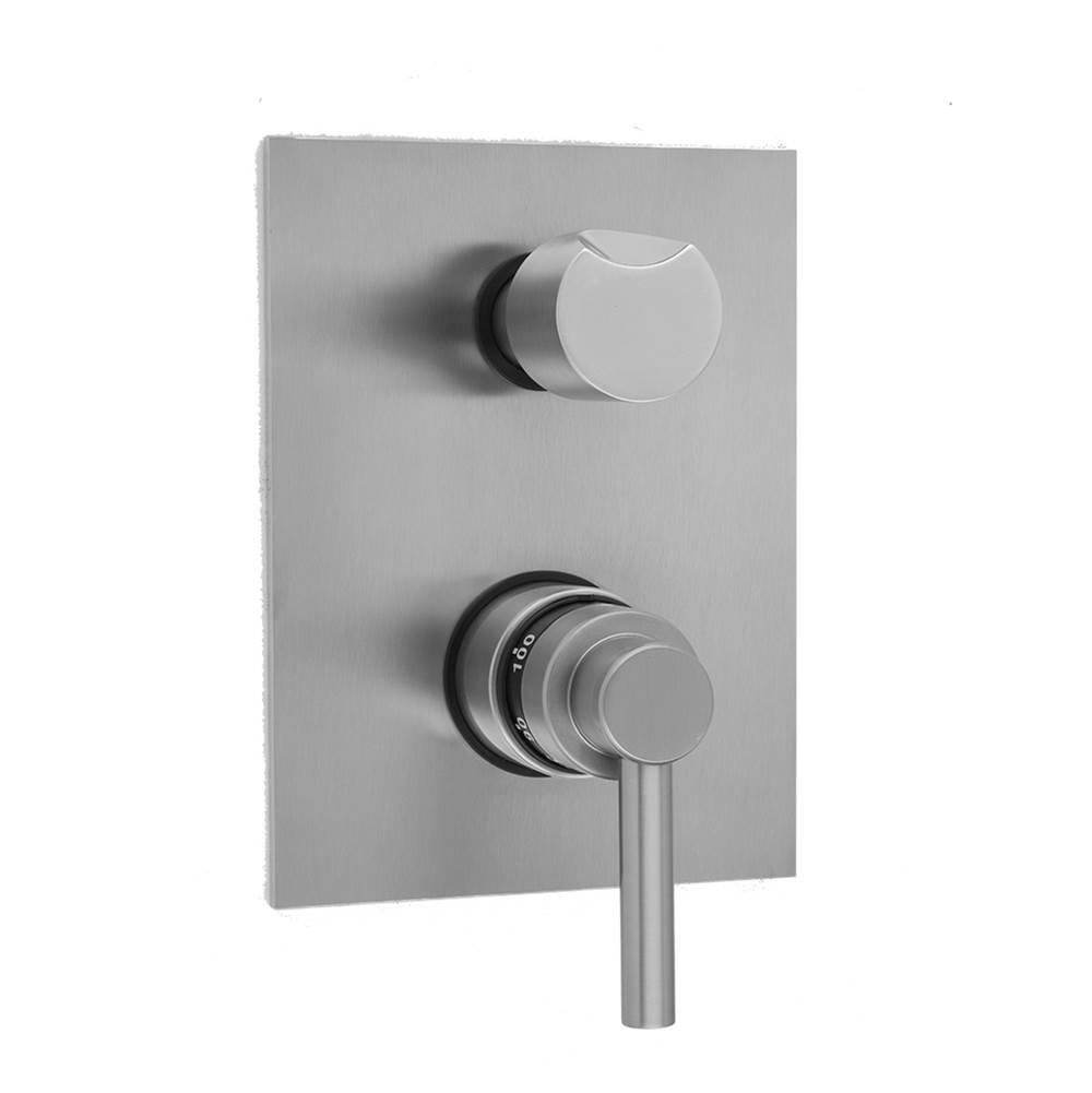 Jaclo Rectangle Plate with Contempo Low Lever Thermostatic Valve with Thumb Built-in 2-Way Or 3-Way Diverter/Volume Controls (J-TH34-686 / J-TH34-687 / J-TH34-688 / J-TH34-689)