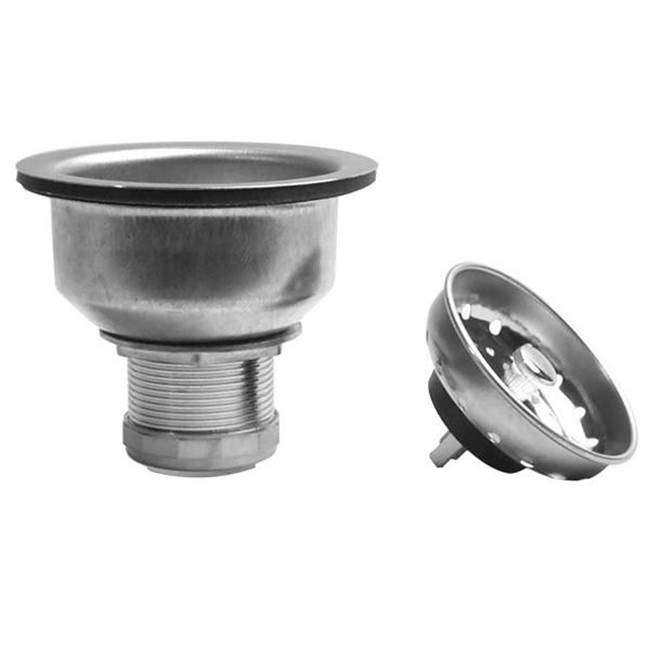 JB Products SS Deep Double Cup Strainer with Stick Post Basket and brass nuts