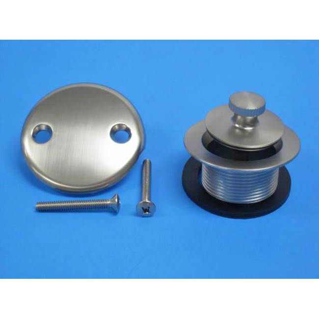 JB Products Push & Seal Strainer Brushed Nickel with two hole face plate & longer screws
