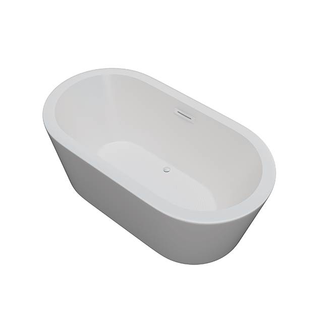 Jetta Pandora - 67X32 Wht Freestand Tub Center Drain W/Chrome W&O