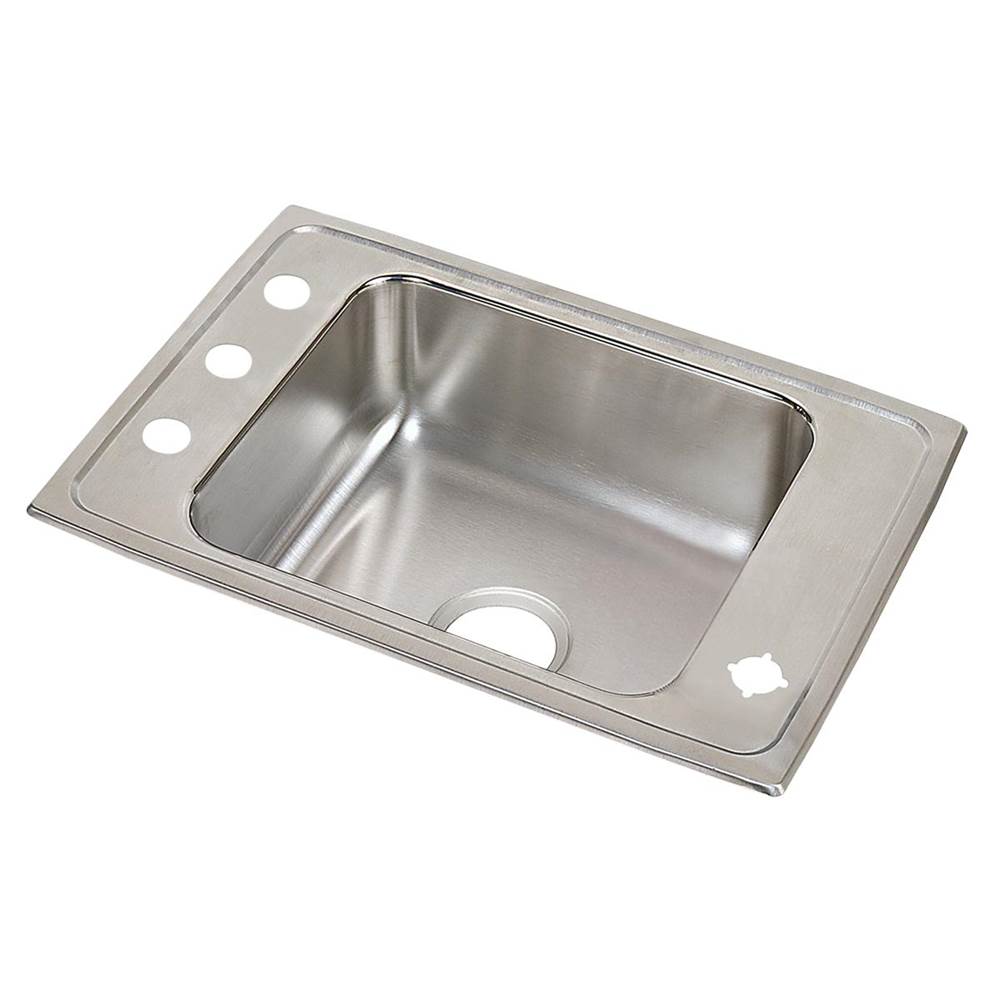 Just Manufacturing Stainless Steel 25'' x 17'' x 6-1/2'' 1L-Hole Single Bowl Drop-in Classroom ADA Sink w/Left and Right Faucet Decks