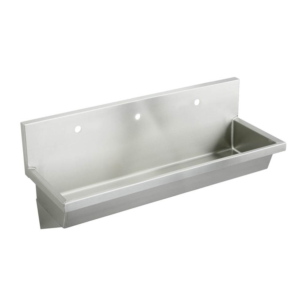 Just Manufacturing Stainless Steel 72'' x 20'' x 8'' Wall Hung Multiple Station 3-Hole Hand Wash Sink