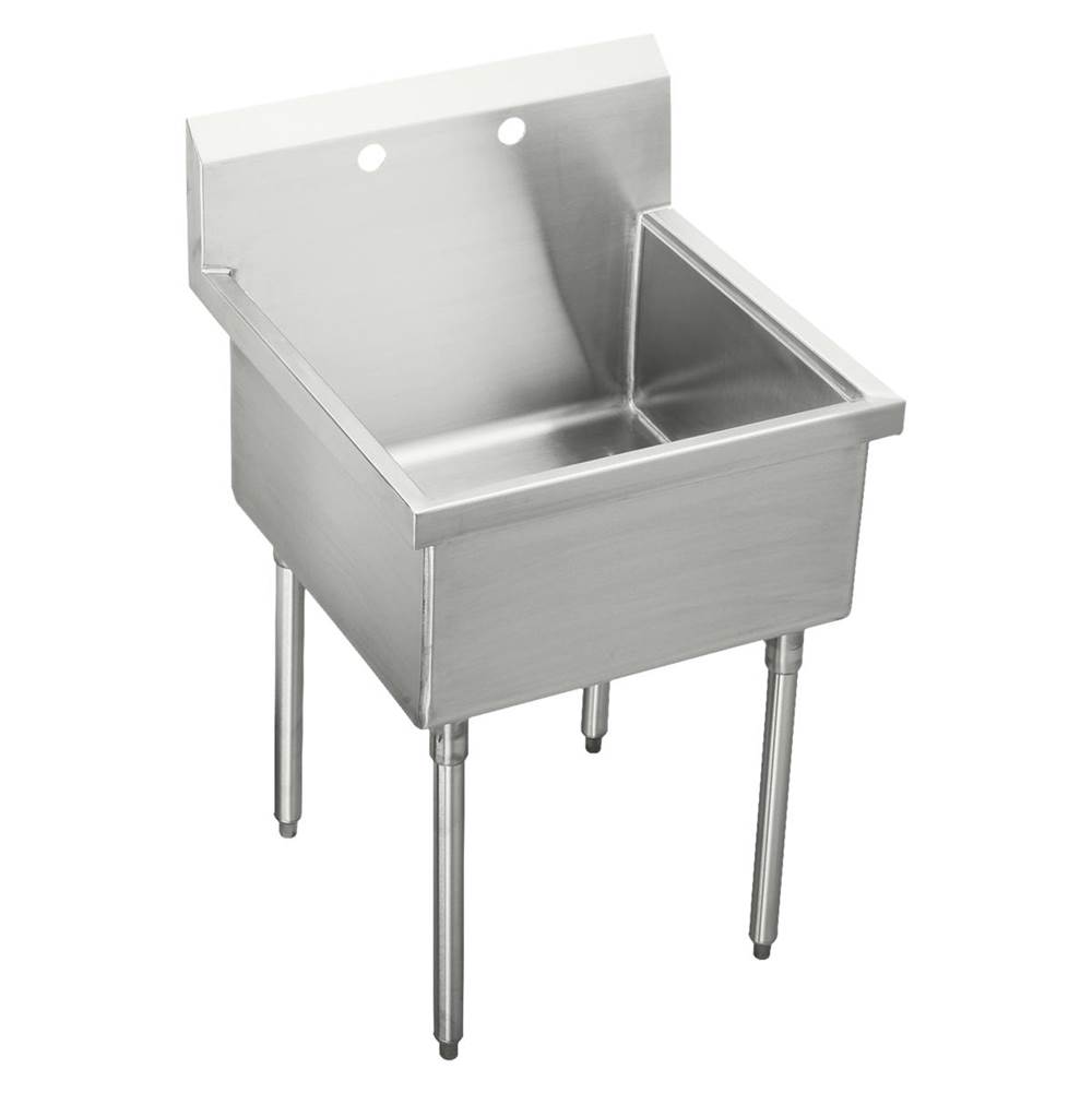 Just Manufacturing Stainless Steel 27'' x 27-1/2'' x 14'' Floor Mount Single 1-Hole Scullery Sink w/coved corners