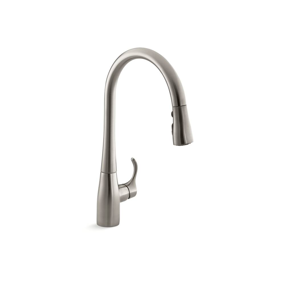 Kohler Simplice® Pull-down kitchen sink faucet with three-function sprayhead