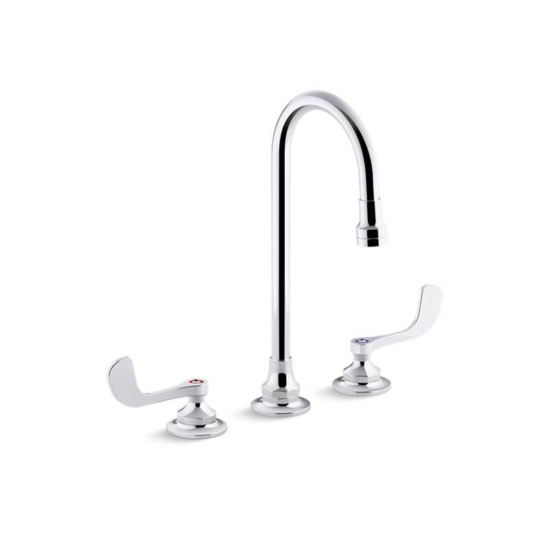 Kohler Triton® Bowe® 0.5 gpm widespread bathroom sink faucet with aerated flow, gooseneck spout and wristblade handles, drain not included
