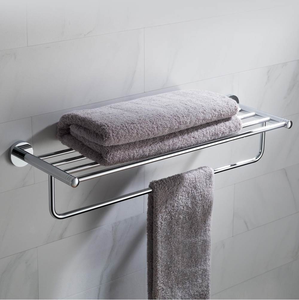 Kraus Elie Bathroom Shelf with Towel Bar, Chrome Finish