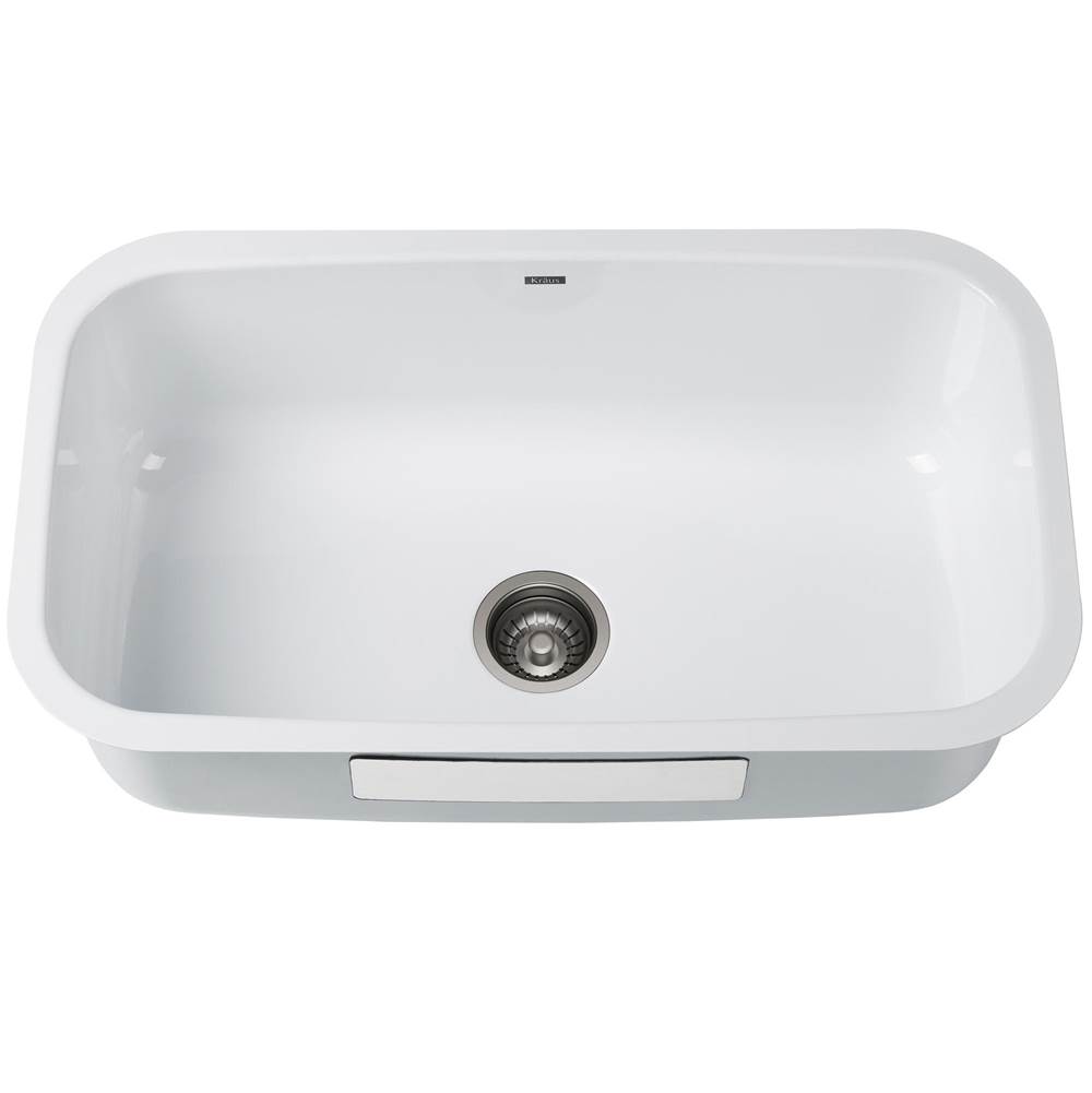 Kraus Pintura 31 1/2-inch 16 Gauge Undermount Single Bowl Enameled Stainless Steel Kitchen Sink in White