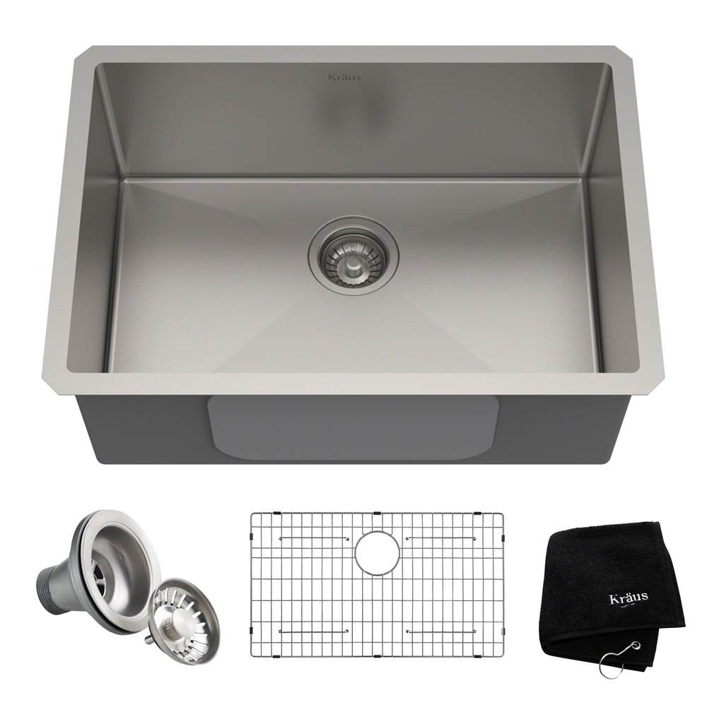 Kraus Standart PRO 26-inch 16 Gauge Undermount Single Bowl Stainless Steel Kitchen Sink