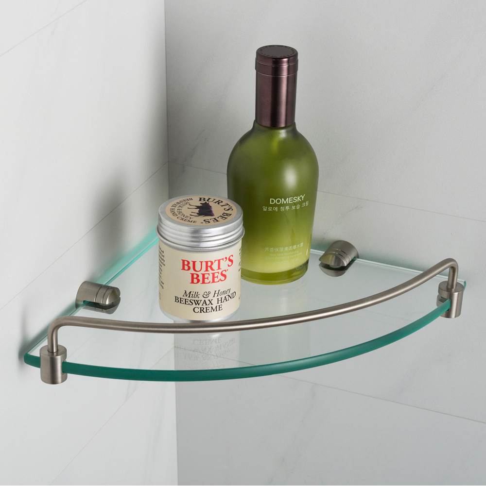 Kraus Elie Corner Bathroom Shelf, Brushed Nickel Finish