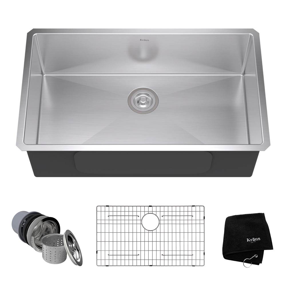 Kraus Standart PRO 32-inch 16 Gauge Undermount Single Bowl Stainless Steel Kitchen Sink