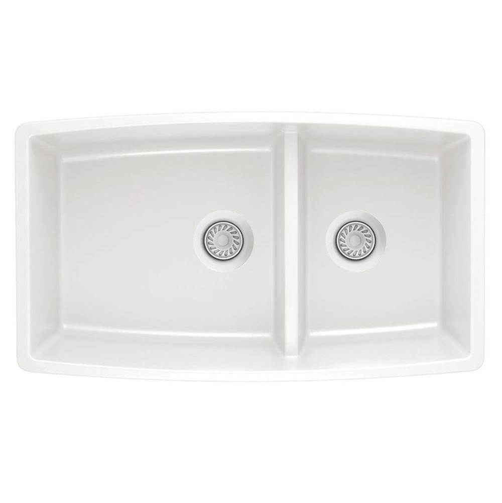 Luxart SILGRANIT® Double Bowl 60/40 Offset Low Divide Undermount Sink
