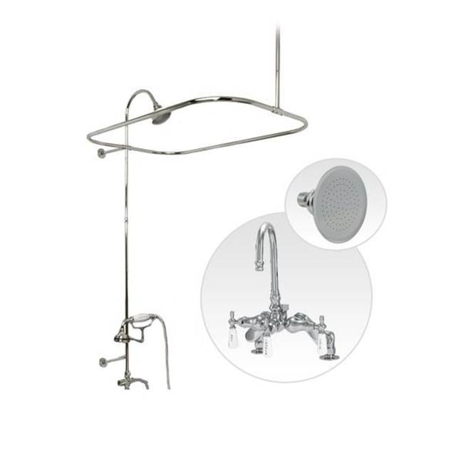 Maidstone Deck Mount Shower Kit with Gooseneck Faucet Shower Enclosure Set