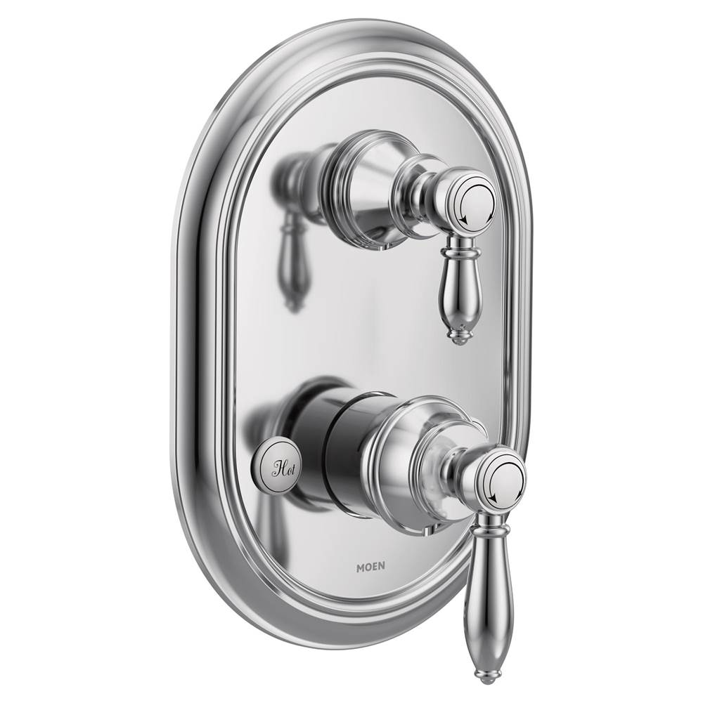 Moen Weymouth M-CORE 3-Series 2-Handle Shower Trim with Integrated Transfer Valve in Chrome (Valve Sold Separately)