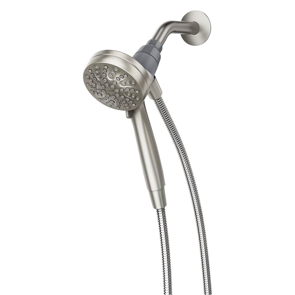 Moen Engage Magnetix 3.5-Inch Six-Function Handheld Showerhead with Magnetic Docking System, Brushed Nickel