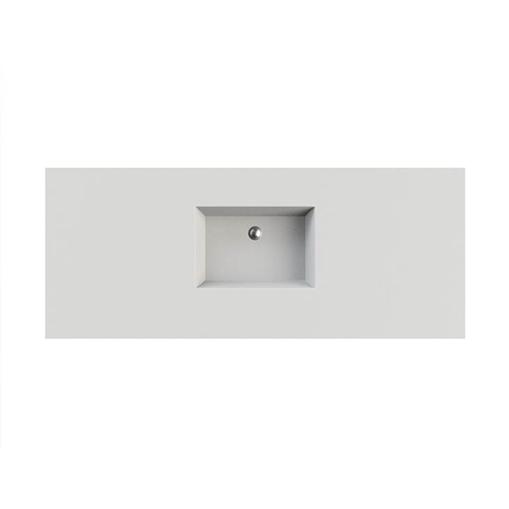 MTI Baths Petra 2 Sculpturestone Counter Sink Double Bowl Up To 56'' - Matte Biscuit