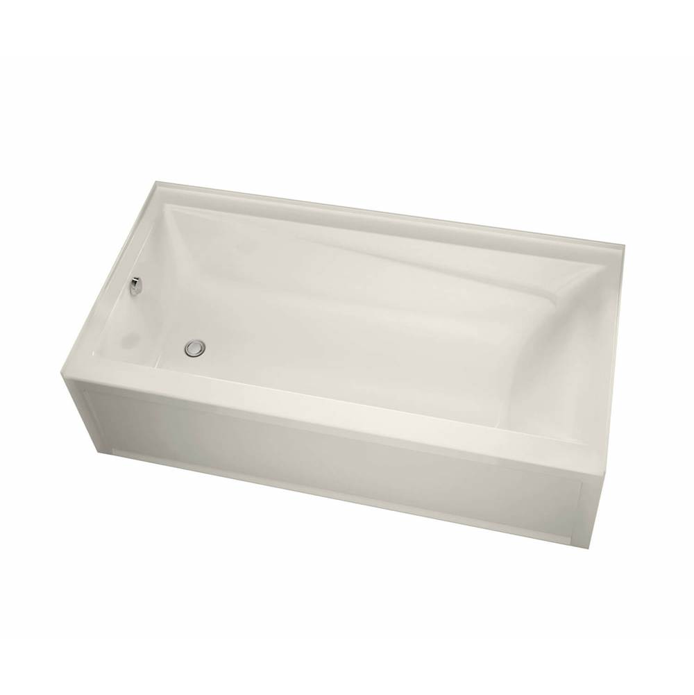 Maax Exhibit 6032 IFS Acrylic Alcove Right-Hand Drain Combined Whirlpool & Aeroeffect Bathtub in Biscuit