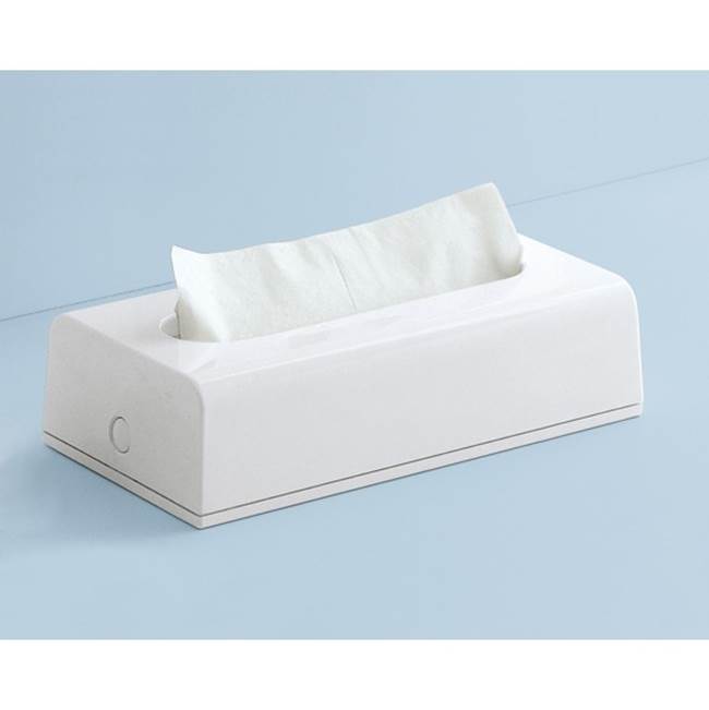 Nameeks Rectangular Tissue Box Cover In White Finish