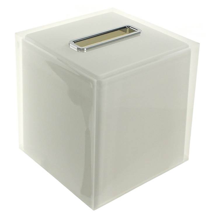 Nameeks Thermoplastic Resin Square Tissue Box Cover in White Finish