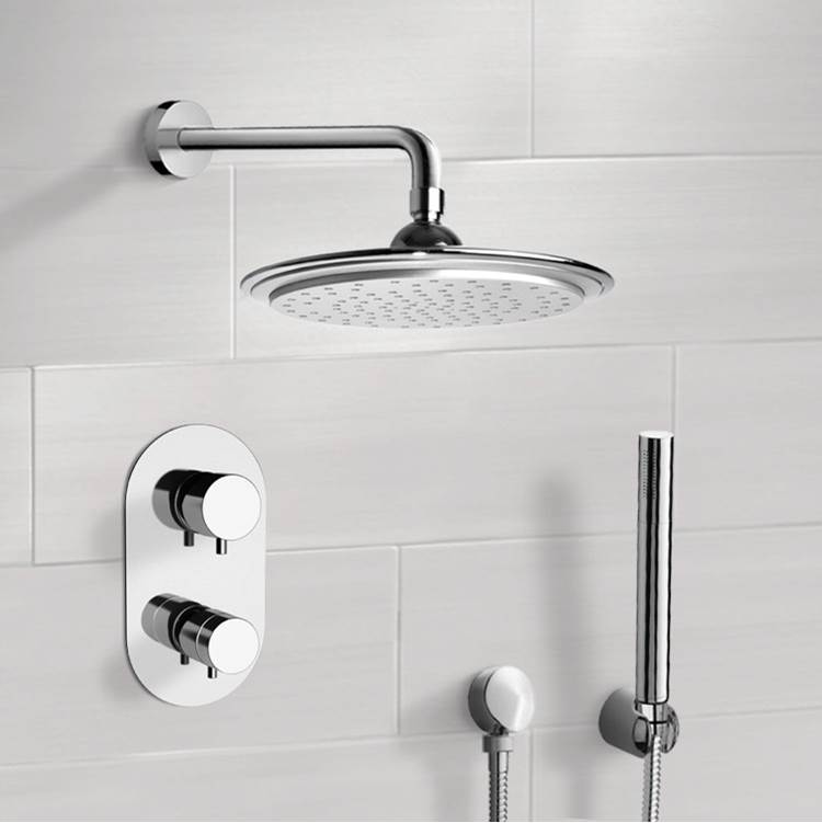 Nameeks Polished Chrome Thermostatic Shower Faucet with Hand Shower
