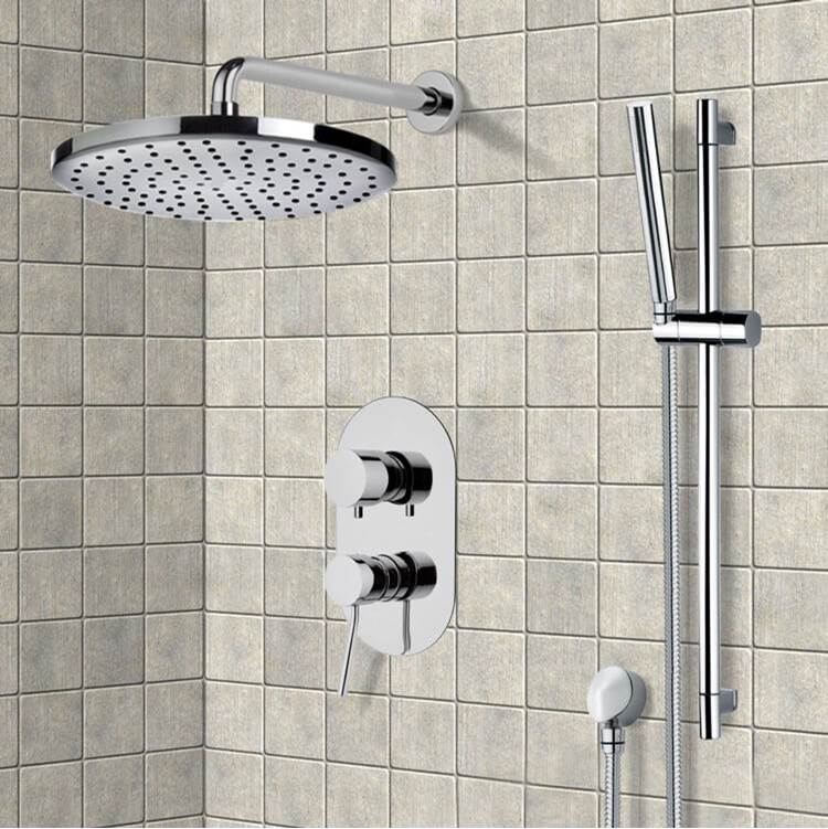 Nameeks Round Polished Chrome Shower Faucet Set