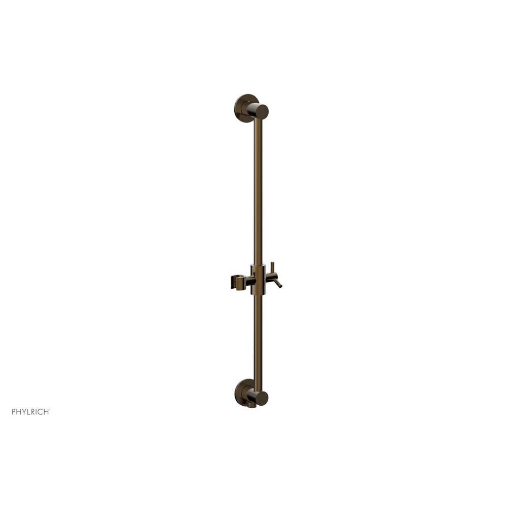 Phylrich Antique Brass Modern 24'' Handshower Slide Bar With Holder And Integrated Outlet