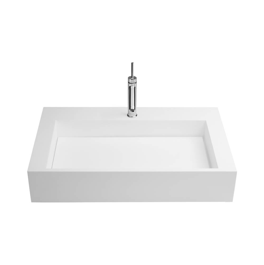 Ronbow 31'' Marco Rectangular Solid Surface Sinktop with Single Faucet Hole and with out overflow in White