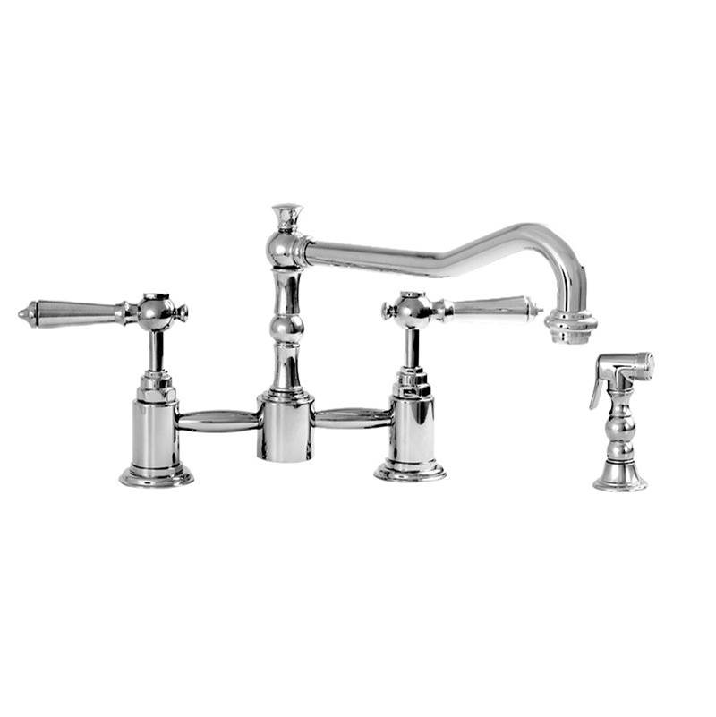 Sigma Pillar Style Kitchen Faucet With Handspray & Ascot Sigma Gold Pvd .44