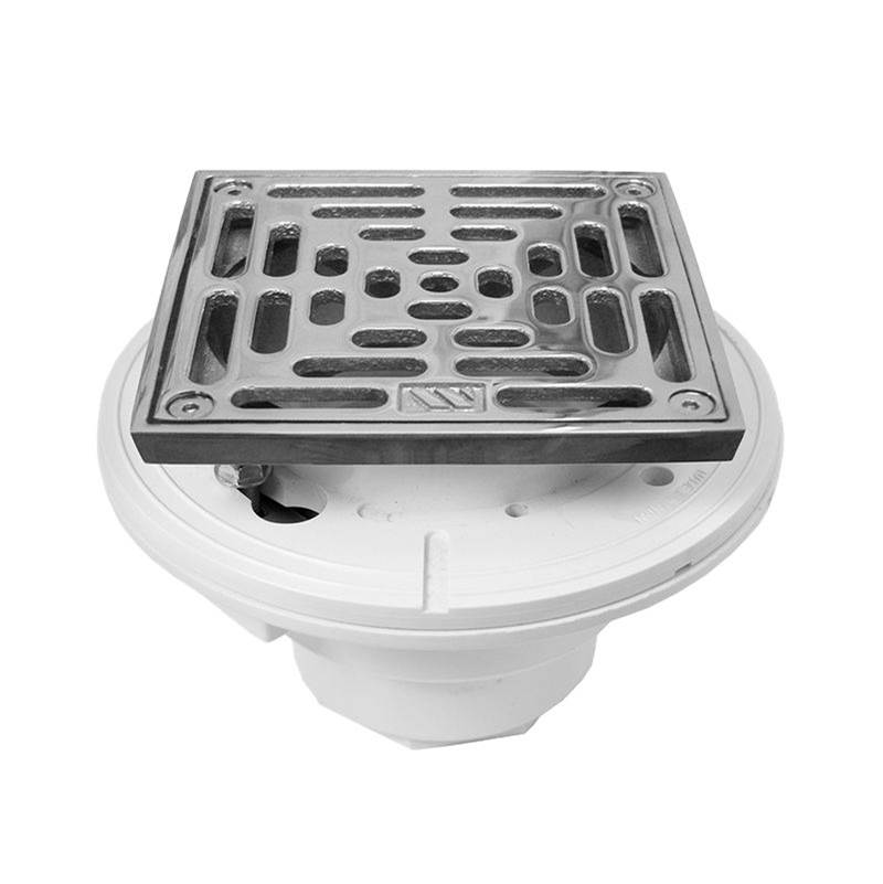 Sigma 6'' Square PVC Shower Drain with Solid Nickel Bronze Top TRIM ANTIQUE PEWTER .51