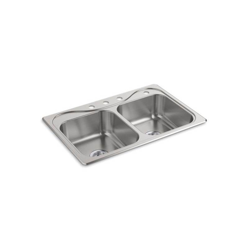 Sterling Plumbing Southhaven® Top-Mount Double-Equal Kitchen Sink, 33'' x 22'' x 6-1/2''– 40 pack